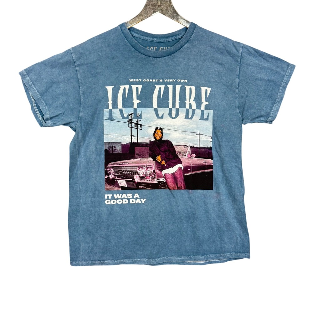 Ice Cube Tee Mens Large Blue‎ It Was A Good Day Graphic West Coast Rap Hip Hop